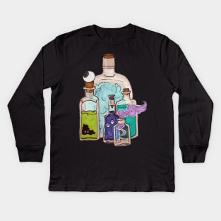 Apothecary Bottles with Potion Ingredients Kids Long Sleeve T-Shirt